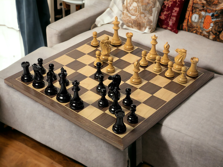 Stallion Black Walnut Chess Set & Vinyl Box - Official Staunton™